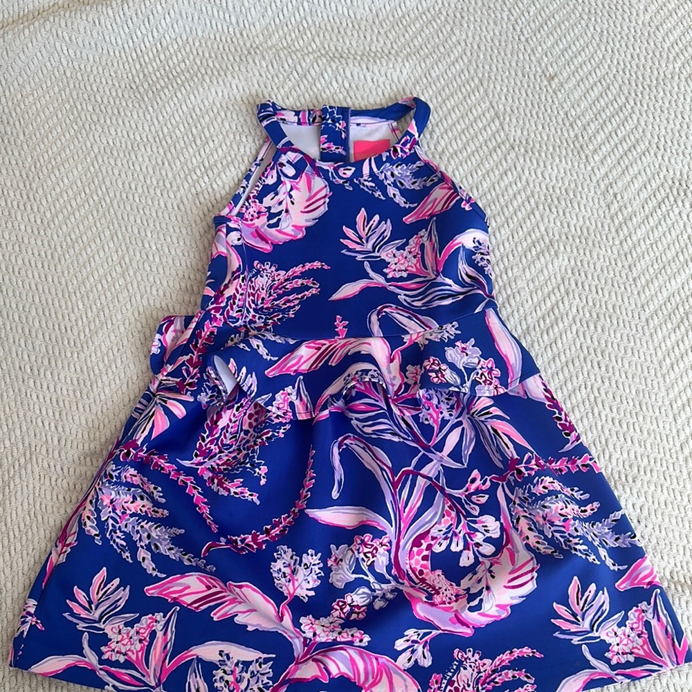 Floral Blue and Pink Kids Dress